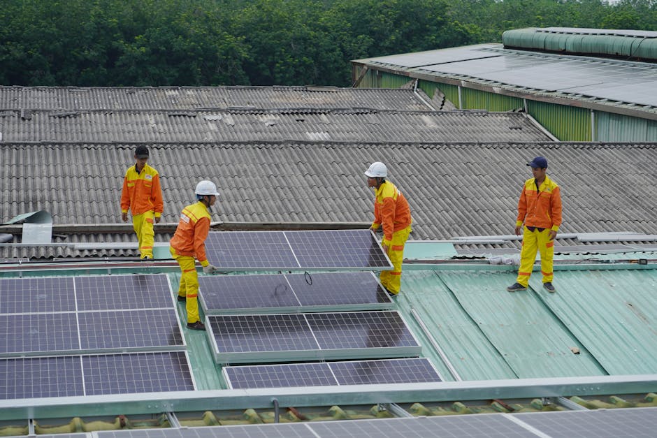 Rooftop solar panel installation